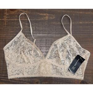 NEW Womens I.N.C. International Concepts Intimates Lace Bralette Sz Medium Latte